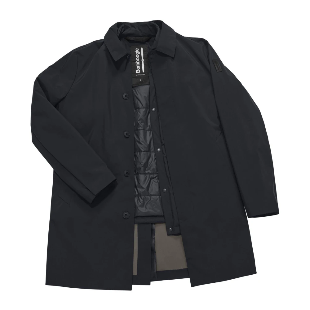 BomBoogie Gevoerde Gewatteerde Trenchcoat Blue Heren