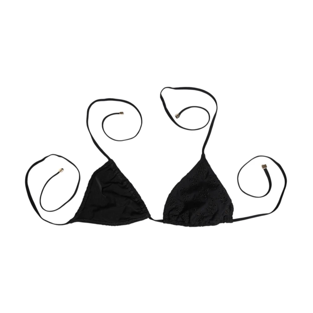 Dolce & Gabbana Women's Black Bikinis, S, Swimsuit Top Floral Print