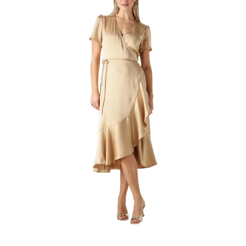 Notre-v Gouden Midi Jurk Nv-Frida Yellow Dames
