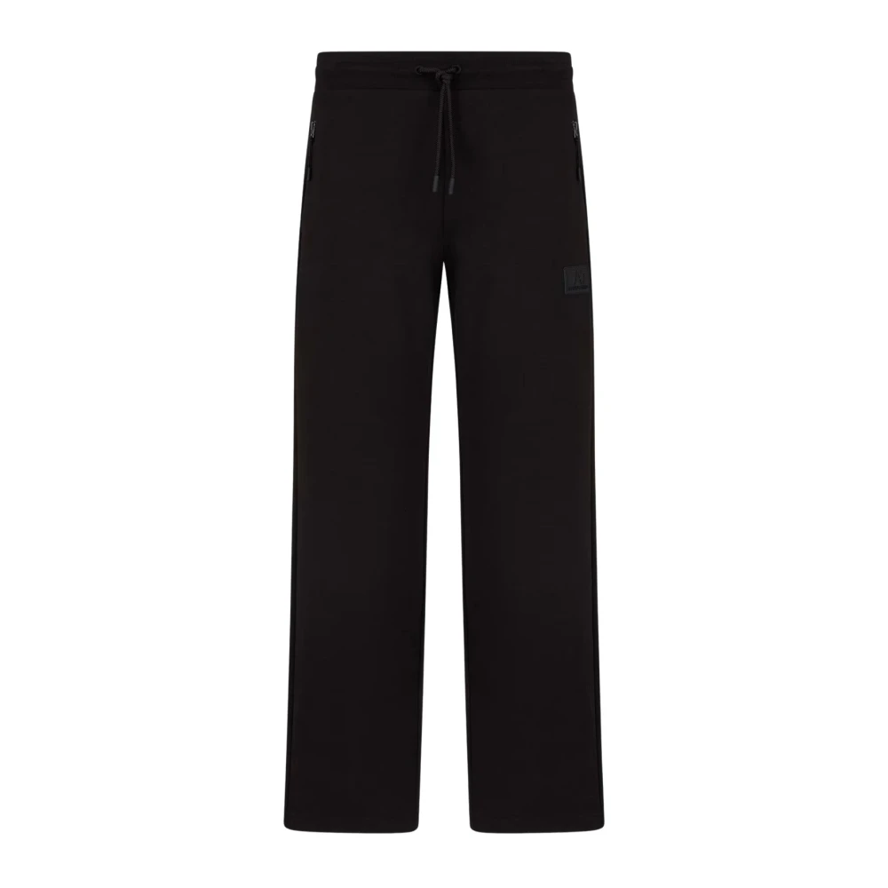 Emporio Armani EA7 Zwarte Slim Fit Trekkoord Sweatpants Black Heren