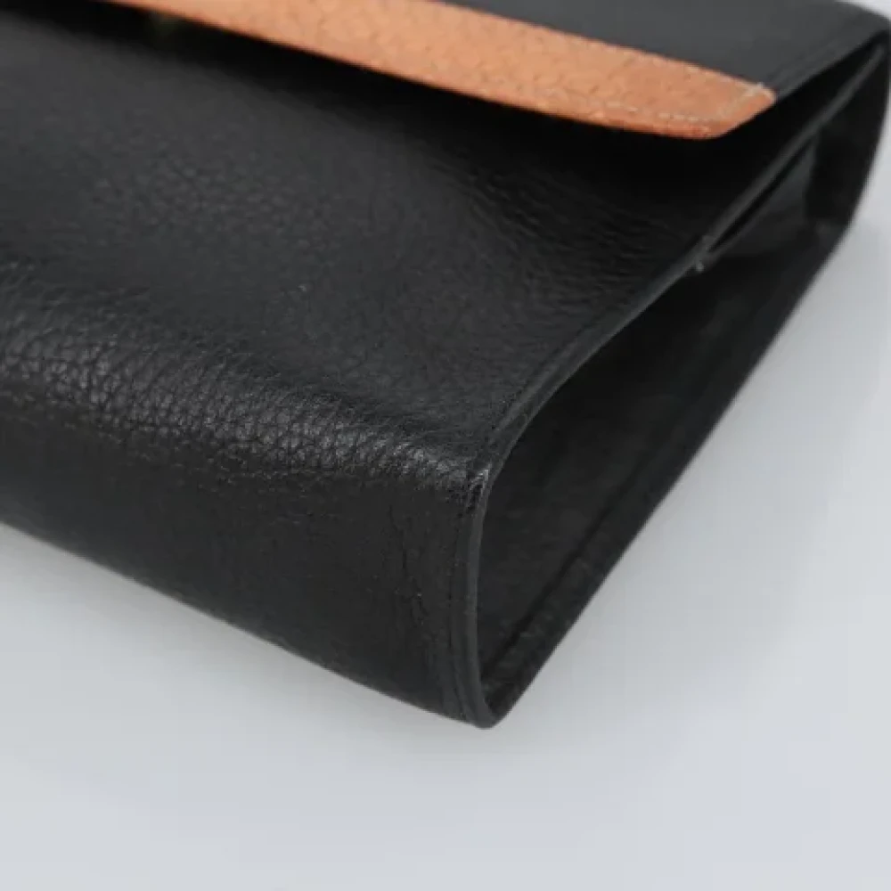 Dior Vintage Pre-owned Leather clutches Black Dames