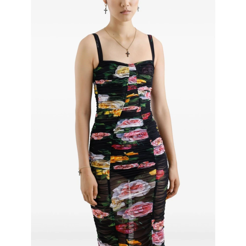 Dolce & Gabbana Roze Gerimpelde Jurk Multicolor Dames