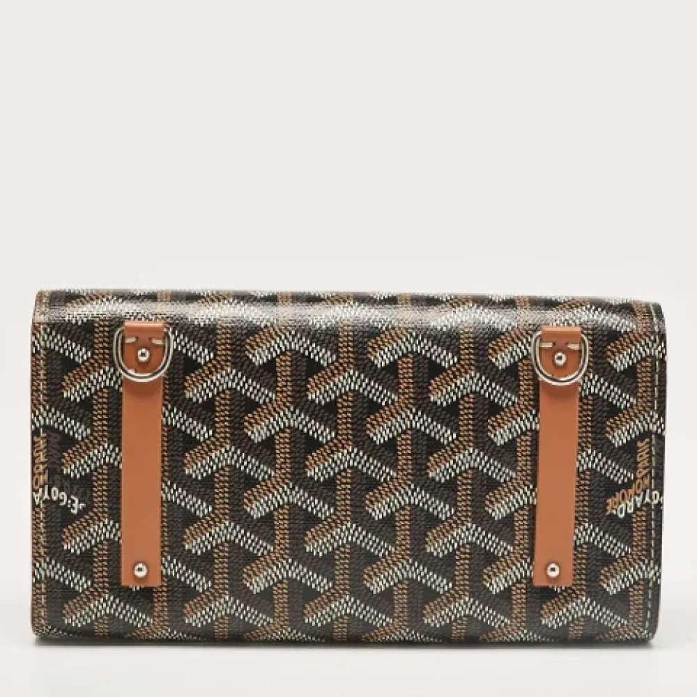 Goyard Vintage Pre-owned Coated canvas clutches Brown Dames