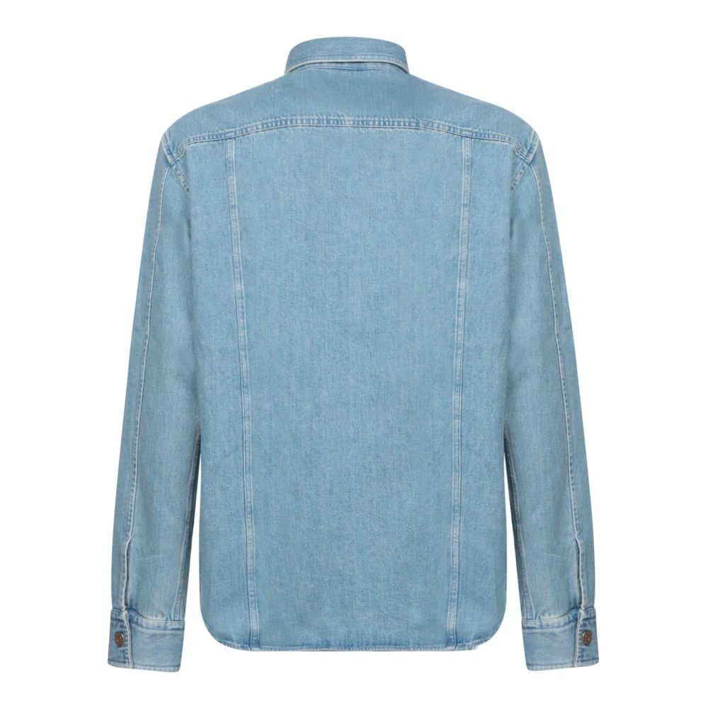 Tom Ford Blauwe Denim Overshirt met Klassieke Kraag Blue Heren