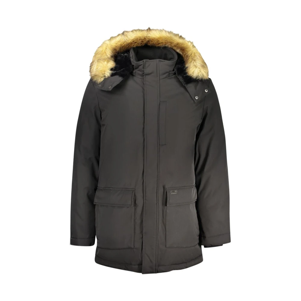 Guess Men's Black Winter Jackets, Xl, Long-Sleeved Jacket