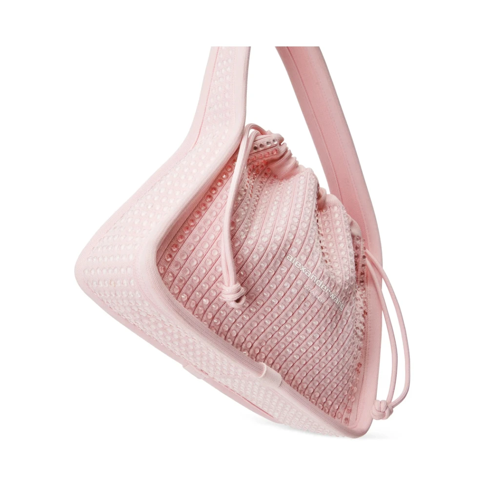 alexander wang Roze trekkoord handtas met reliëf logo Pink Dames