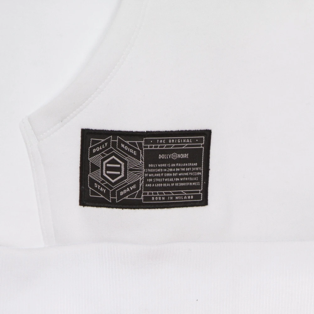 Dolly Noire Witte Cruiser Hoodie met Kangoeroezak White Heren