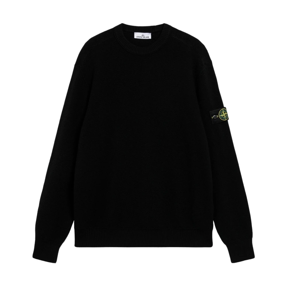 Stone Island Men's Wool Textured Knit Crew-Neck Jumper - Black V0029 - Size 2XL - Image 3