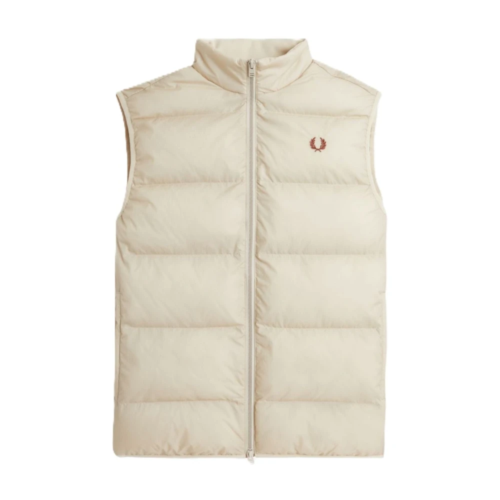 Fred Perry Crème Geïsoleerd Mouwloos Vest Beige Heren