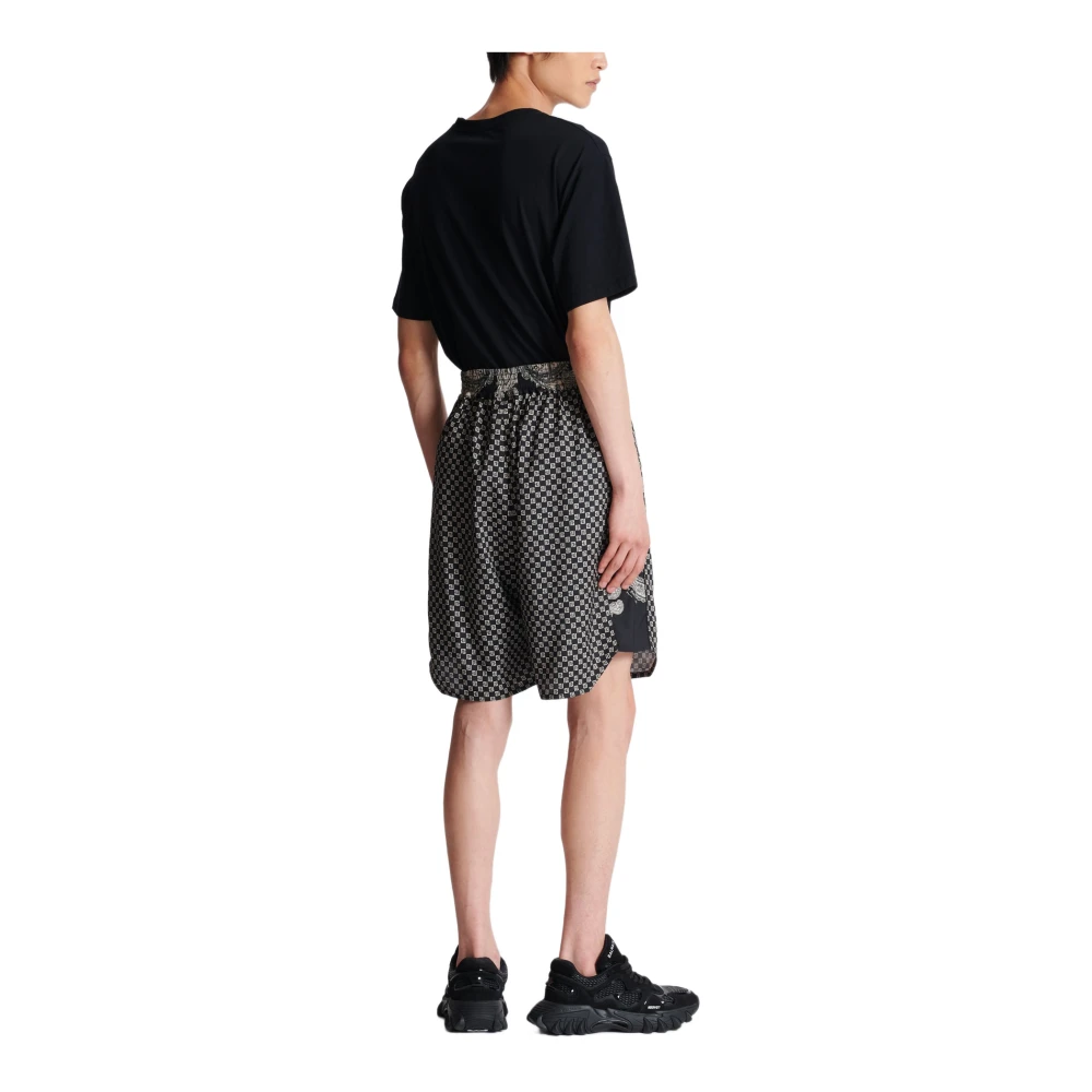 Balmain Mini Paisley Monogram Shorts Black Heren