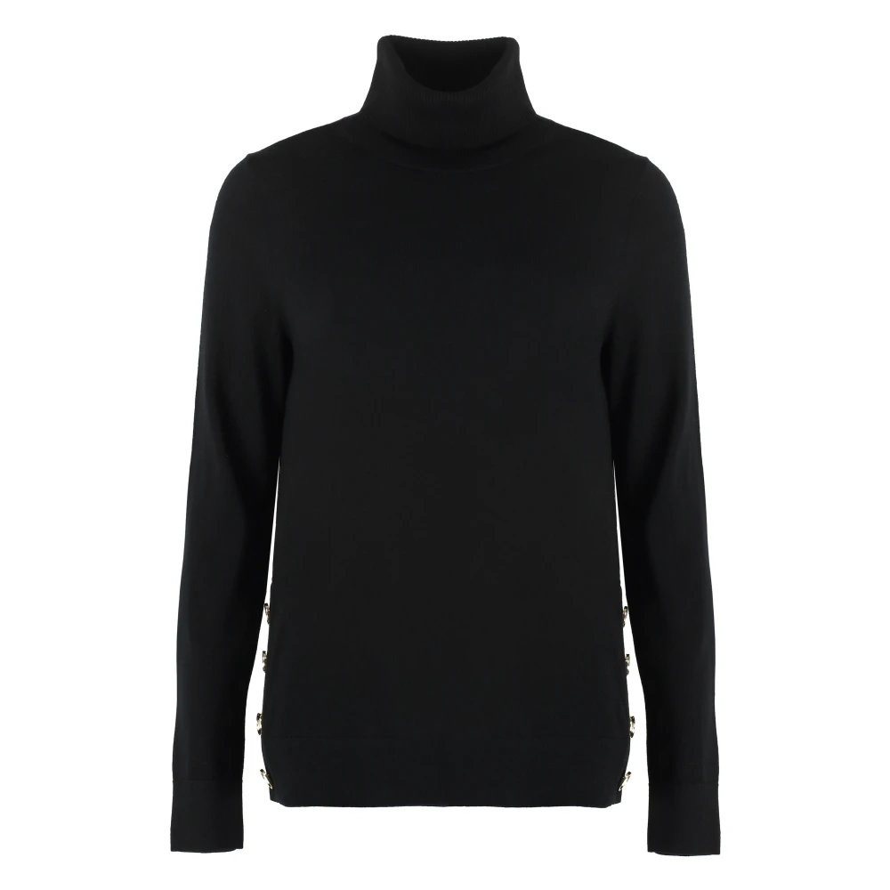 Michael Kors Merino Wol Coltrui met Logo Detail Black Dames