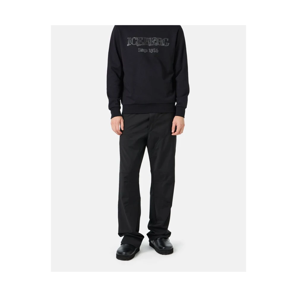 Iceberg Sweatshirt met capuchon en logo Black Heren