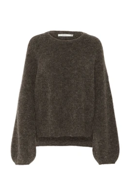 Mysig Pullover i Chestnut Melange