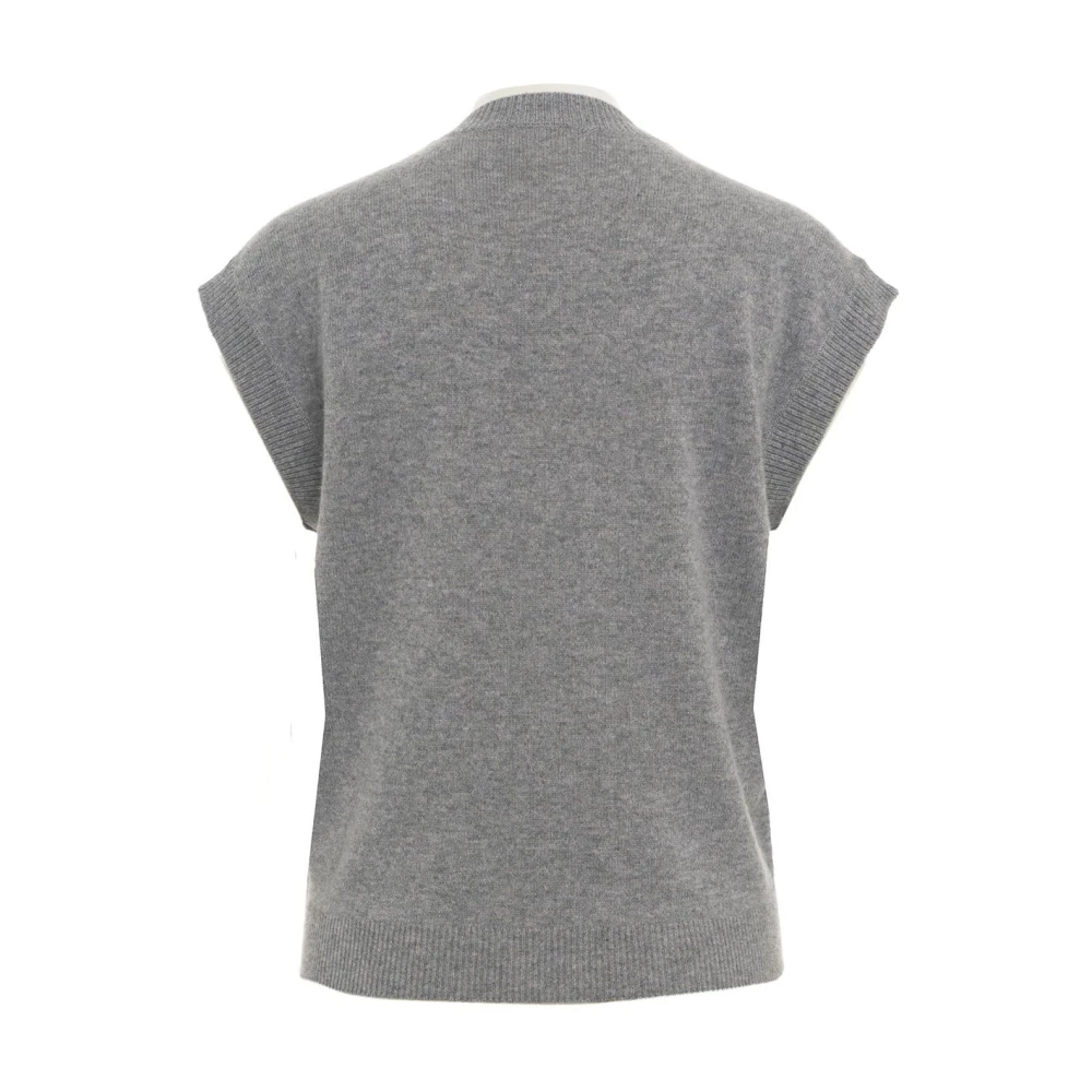 MVM Grijze Cashmere V-Hals Gebreide Kleding Gray Dames