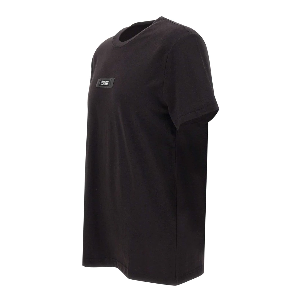 Versace Jeans Couture Zwart Katoenen Jersey T-shirt Ronde Hals Black Heren