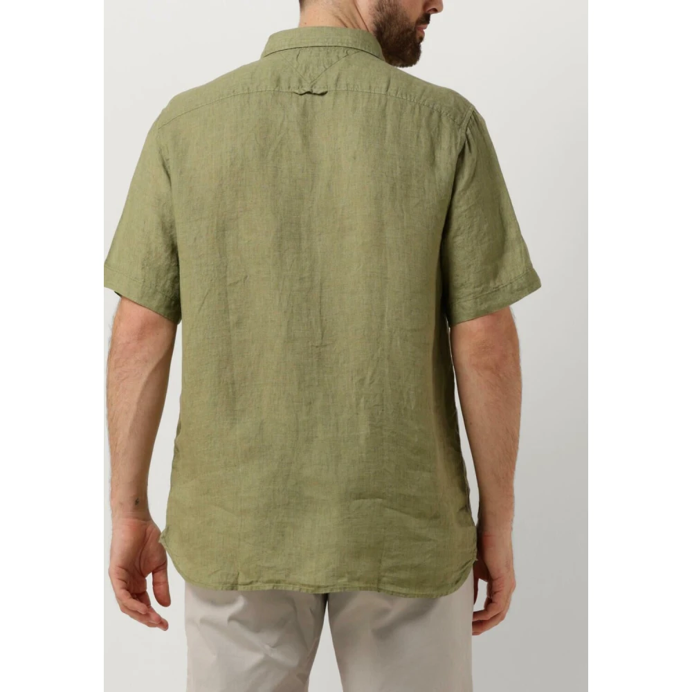 Tommy Hilfiger Pigment Dyed Linnen Shirt Green Heren