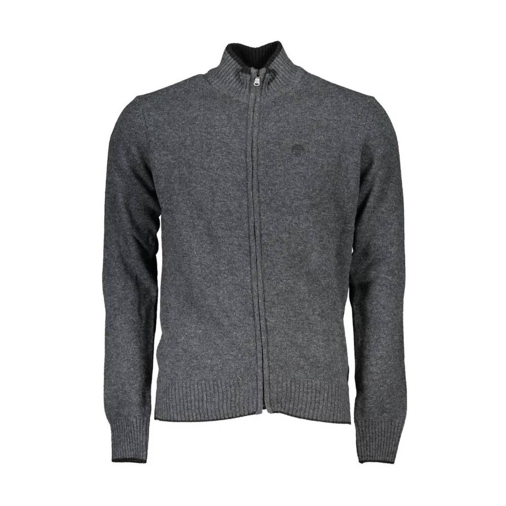 North Sails , Zip-Throughs, Male, Gray, 2XL, Classic Fit Zipup Cardigan