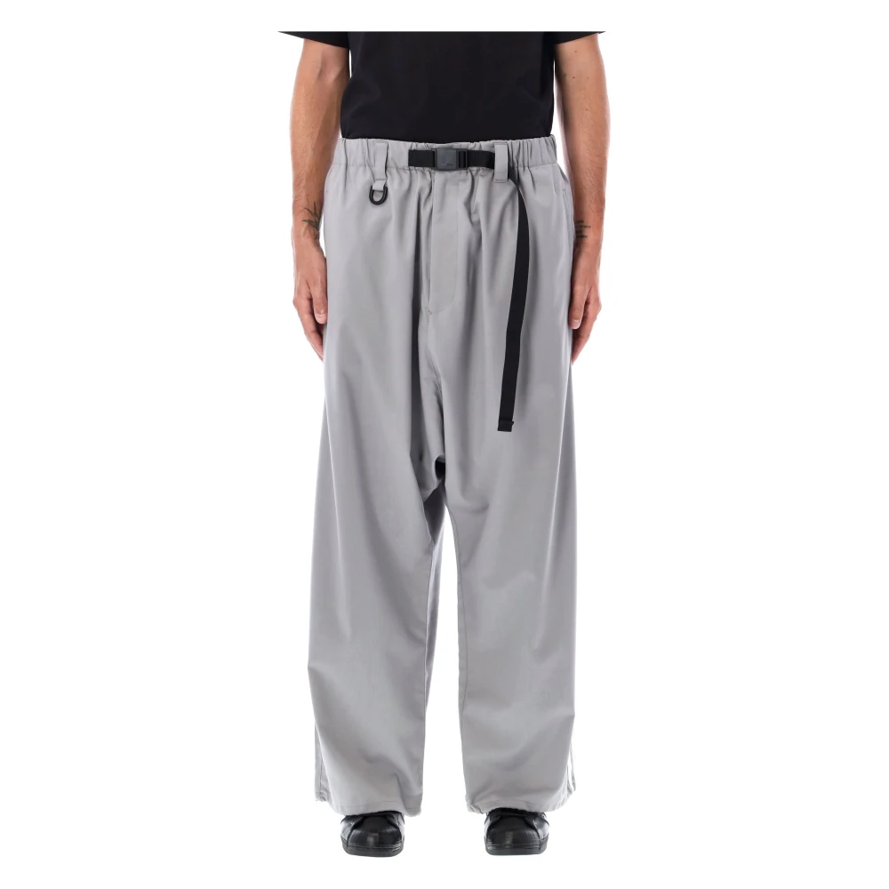 Y-3 Grijze Wollen Track Pants Met Zakken Gray Heren