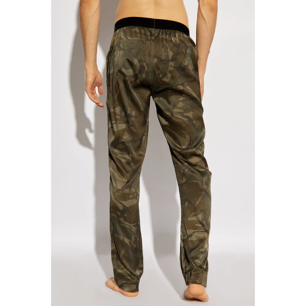 Tom Ford Zijden Pyjamabroek Green Heren