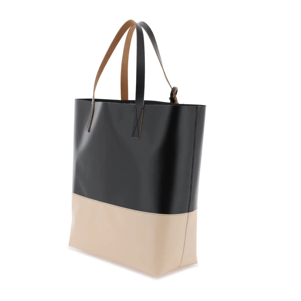Marni Colorblock PVC Tote Bag met Logo Print Black Heren