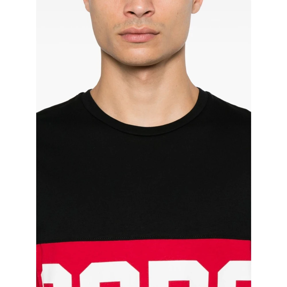 Gcds Zwart Band Logo Regular T-Shirt Black Heren