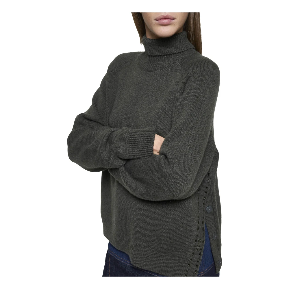 Fendi Donkergroene Cashmere Coltrui Sweater Green Dames