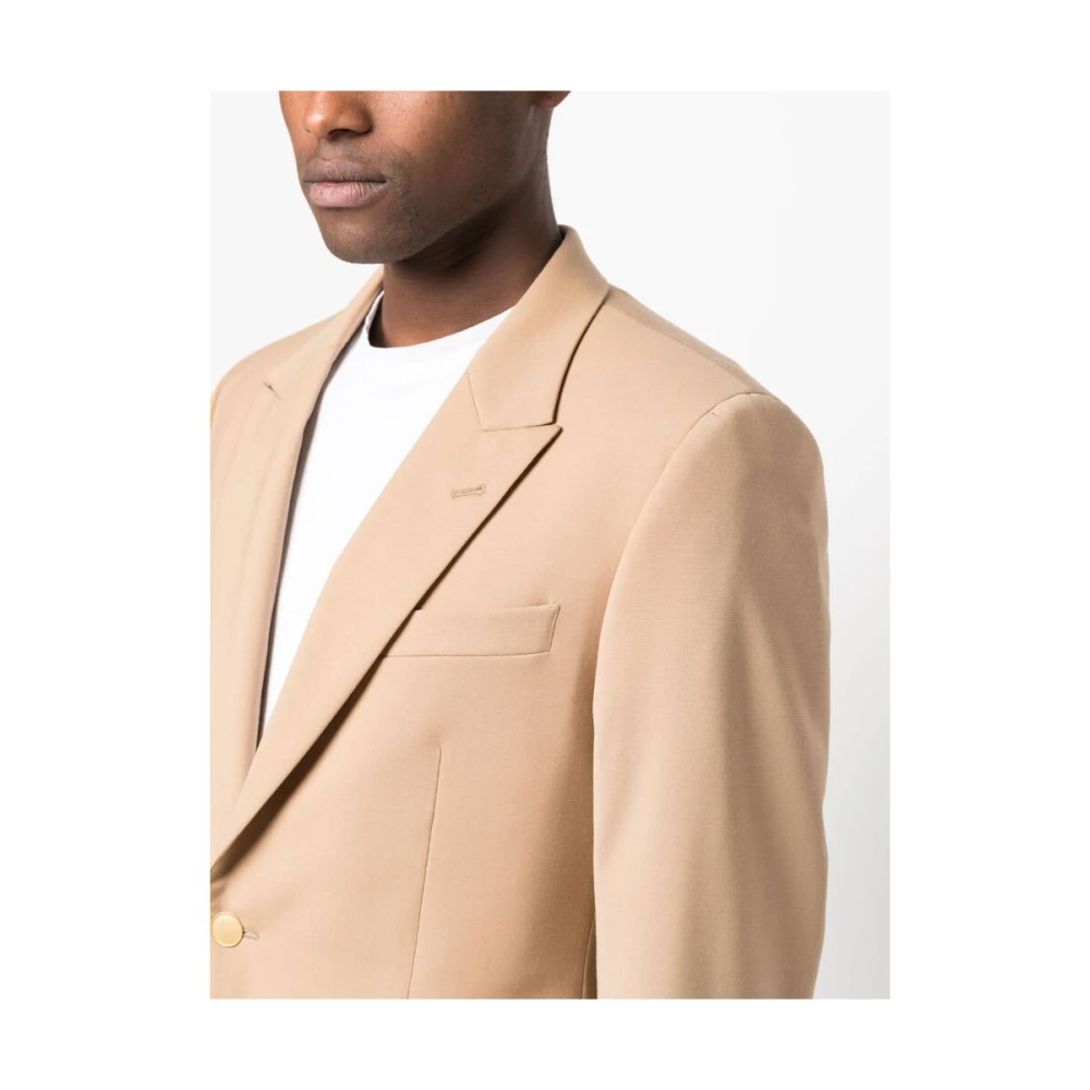 Reveres 1949 Beige Button-Up Blazer met Notched Lapels Beige Heren