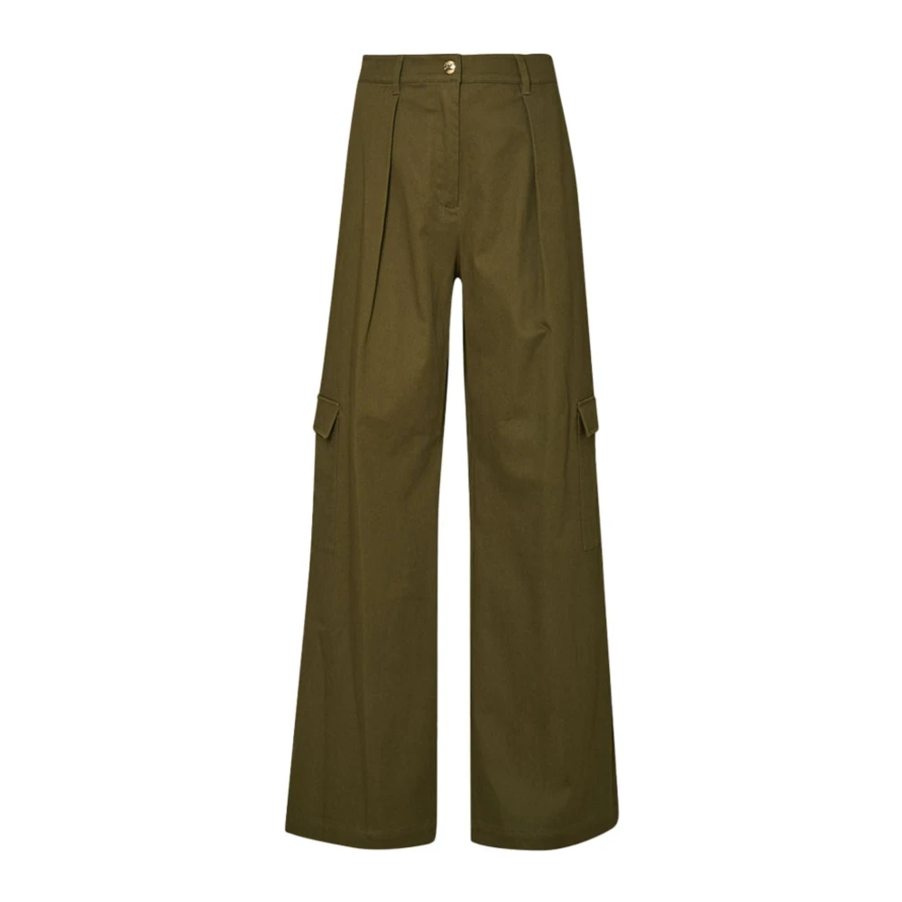 Liu Jo Katoenen Pencilbroek met Plooien Green Dames