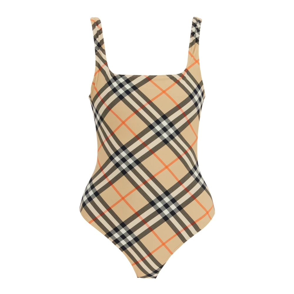 Burberry Women's Beige Check Swimsuit - Swimsuits - Xs- Swimwear
