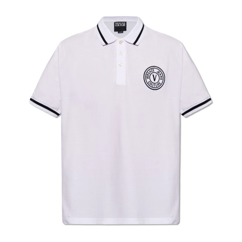 Versace Jeans Couture Polo shirt met geborduurd logo White Heren