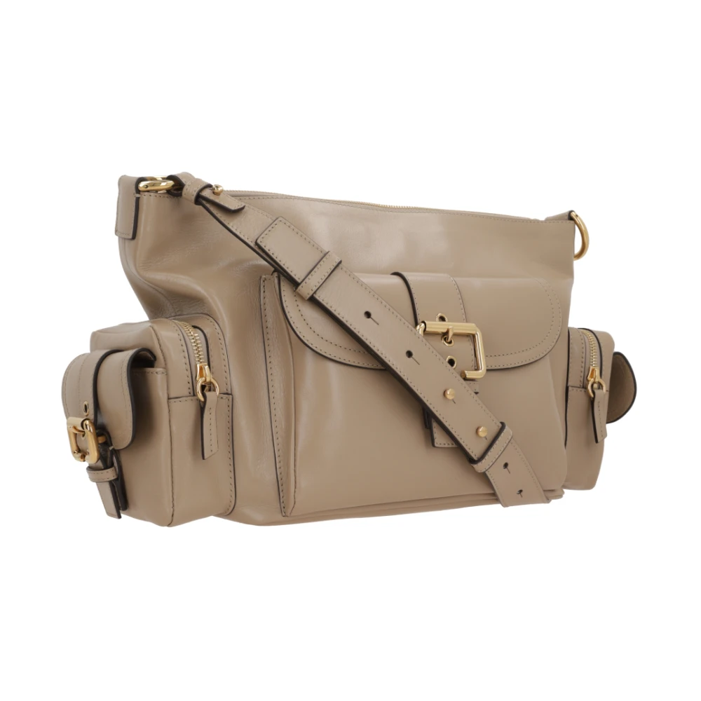 Chloé Donkerbeige Schoudertas met Gouden Hardware Brown Dames