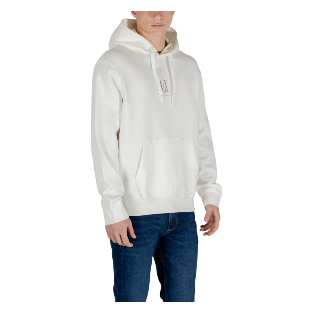 Armani Exchange Logo Print Crewneck Sweatshirt Mannen Lente Zomer Beige Heren