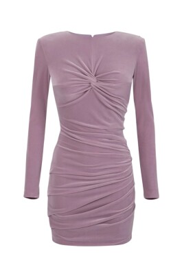 purple-velvet-draped-mini-dress