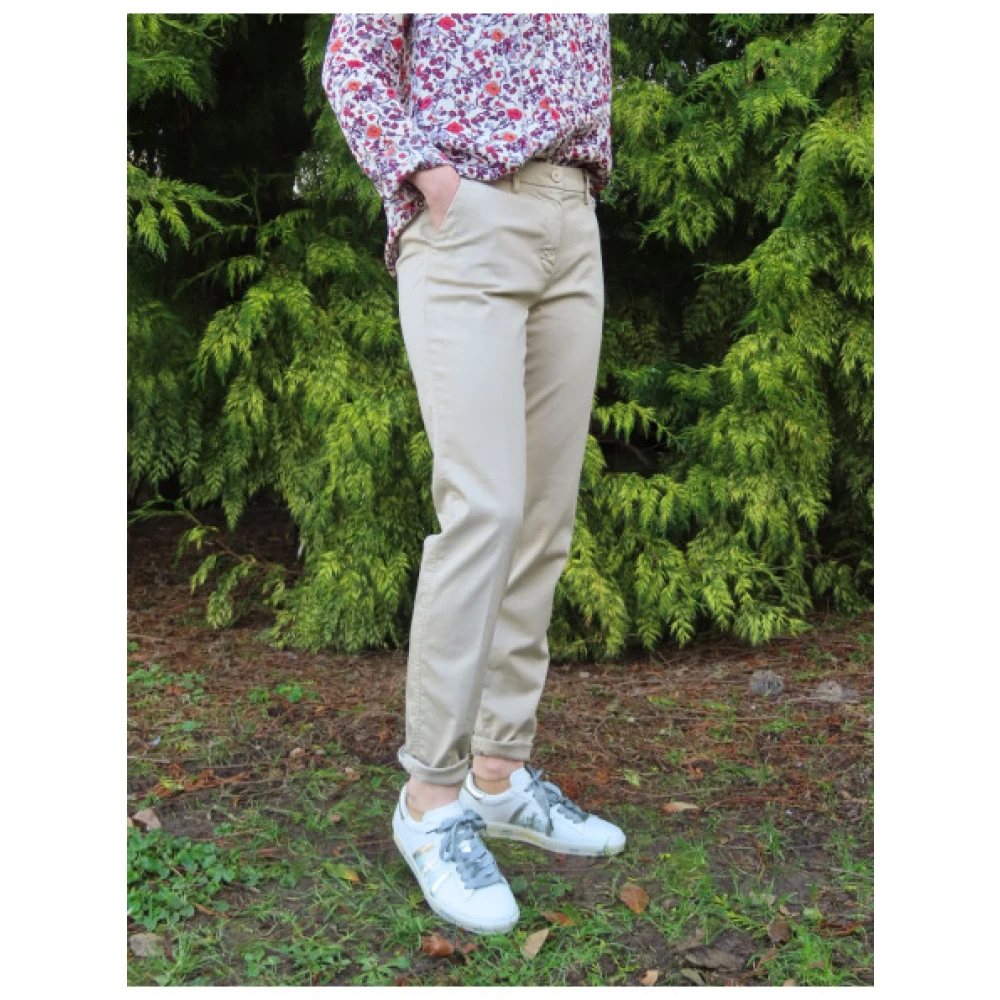 Mason's Rechte Chino Broek Beige Dames