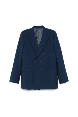 Navy Blue Dubbelknäppt Jacka
