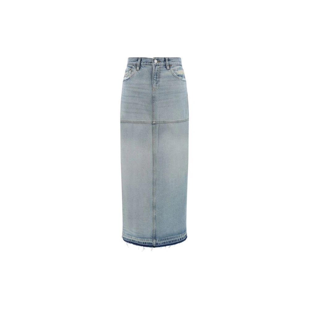 Re Done Vintage Denim Rok Gescheurde Stijl Blue Dames