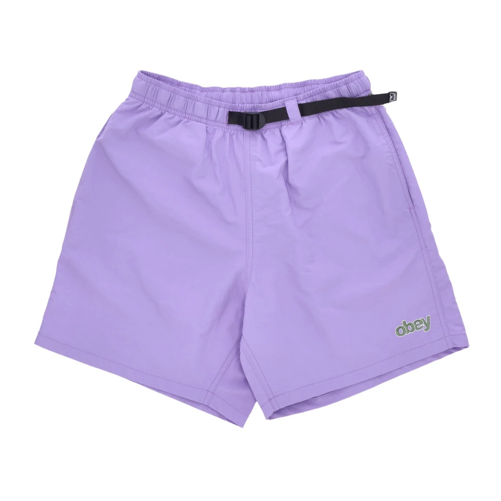 Obey Paarse Bloem Web Shorts Purple Heren