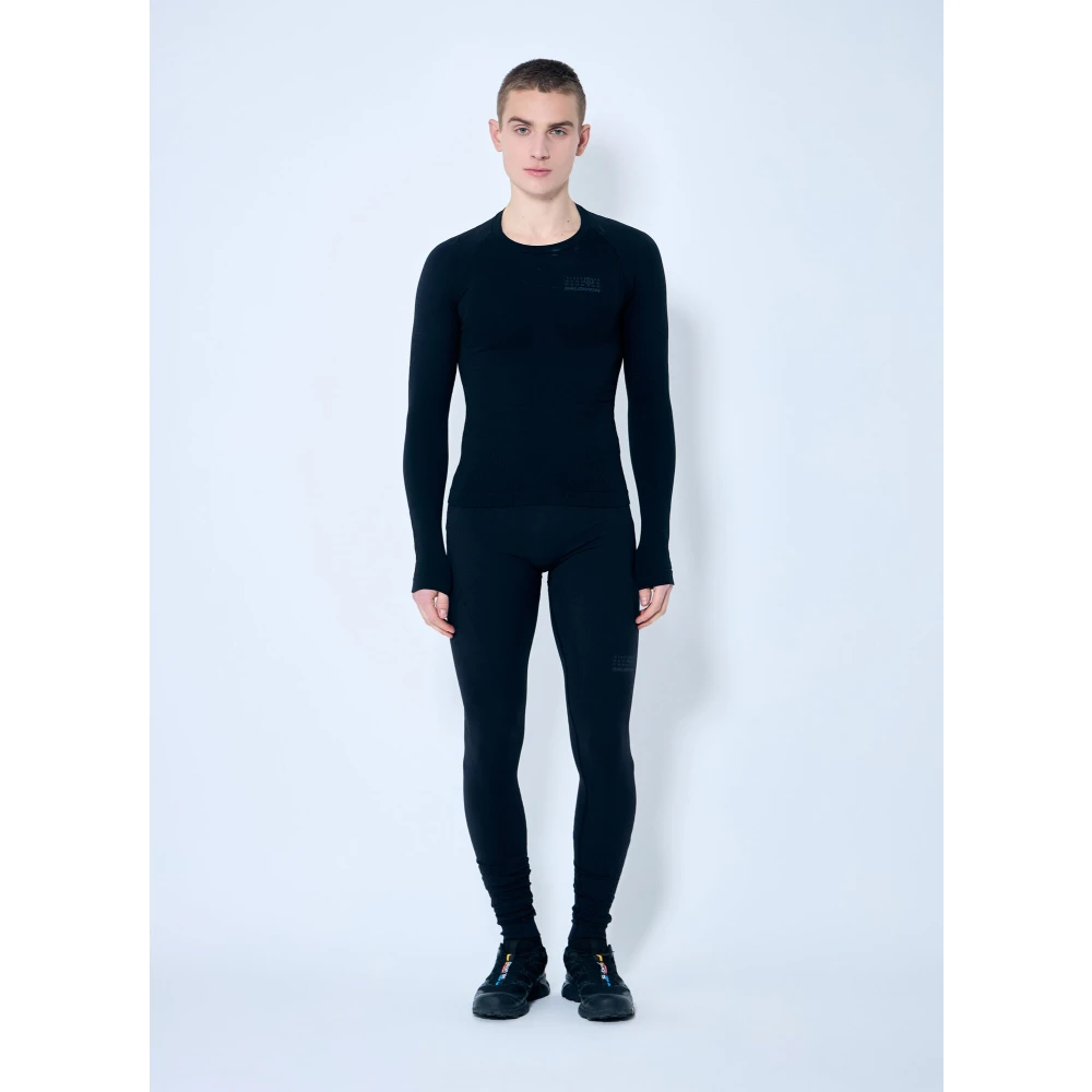 MM6 Maison Margiela Textured Crewneck Top Black Heren