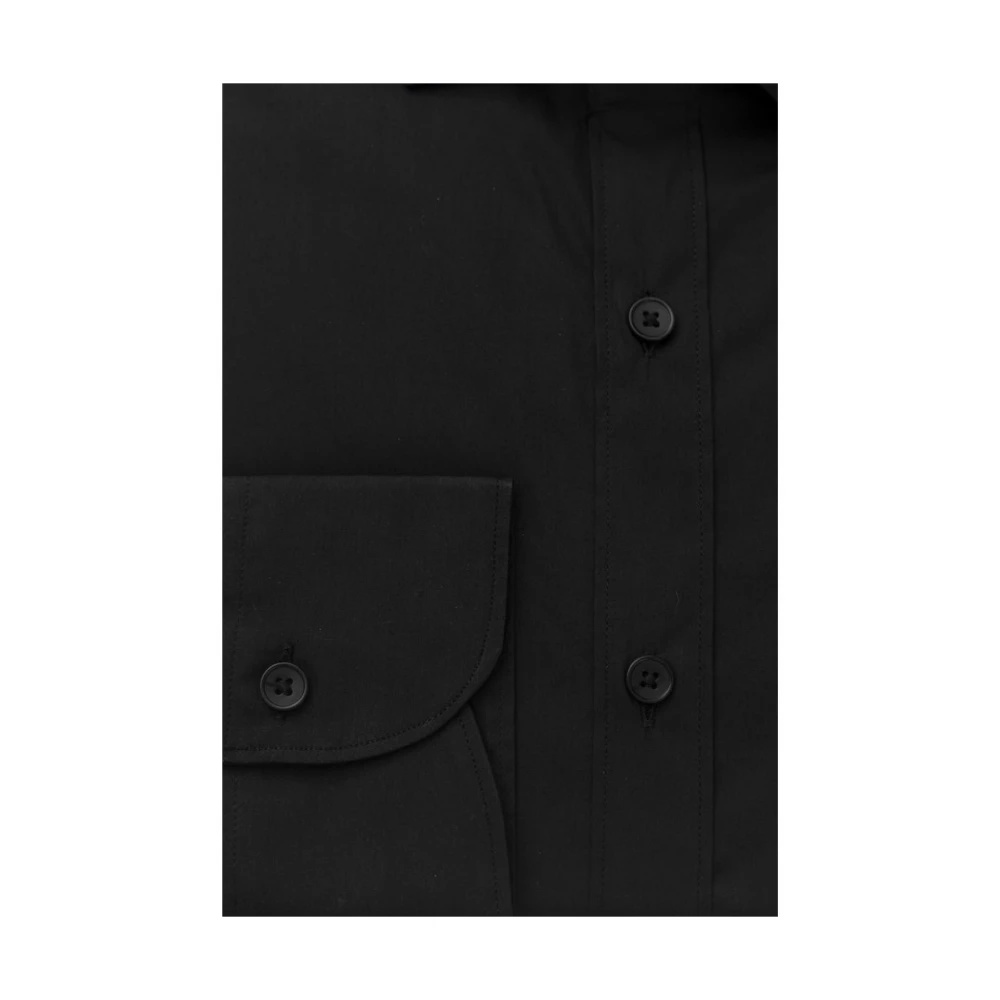 Bagutta Slim-Fit Zwart Overhemd met Franse Kraag Black Heren