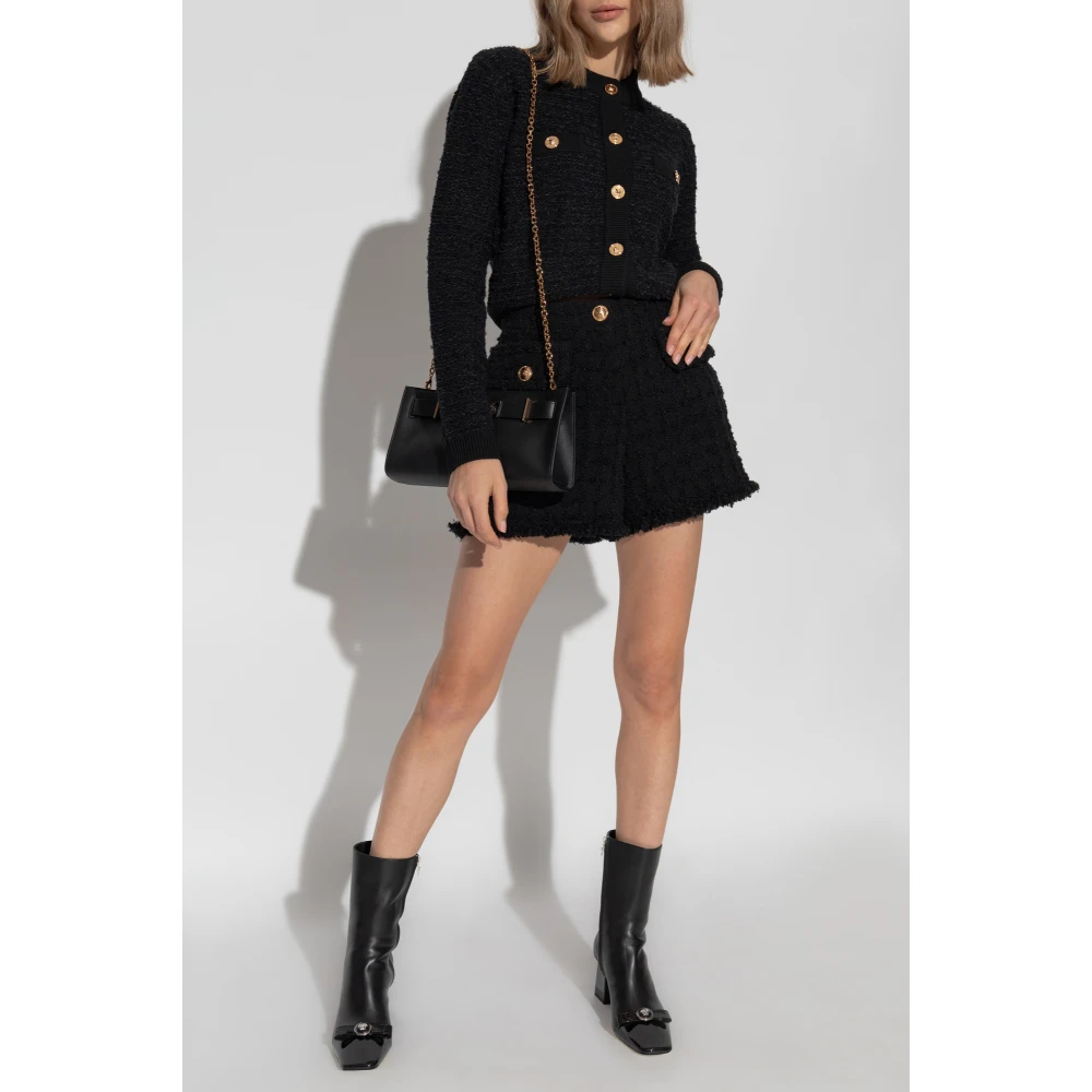 Versace Tweed Shorts Black Dames