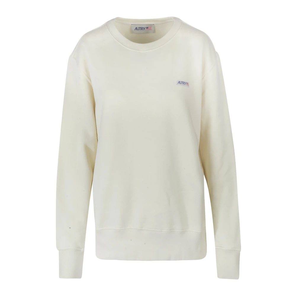 Autry Katoenen sweatshirt met geribbelde details White Dames