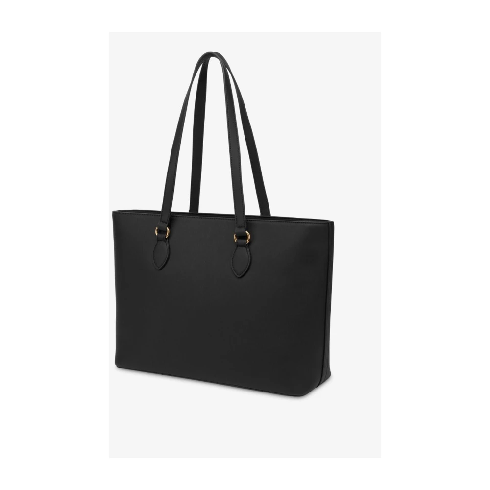Love Moschino Trendy Heart Chain Shopper Tas Black Dames