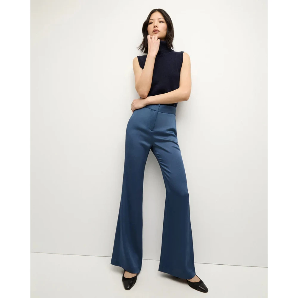 Veronica Beard Op Maat Gemaakte Lebone Broek Steenblauw Blue Dames