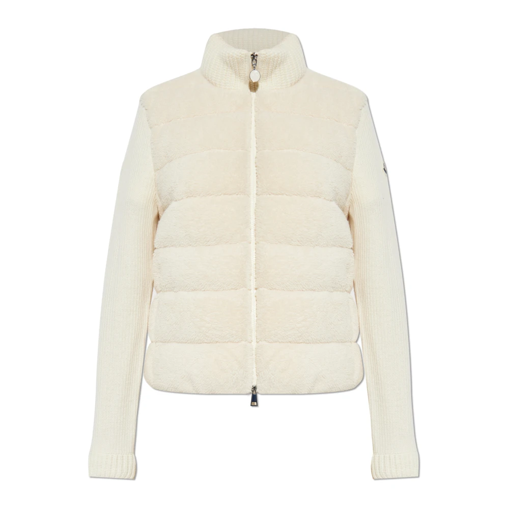 Moncler Jas met wollen inzetstuk Beige Dames