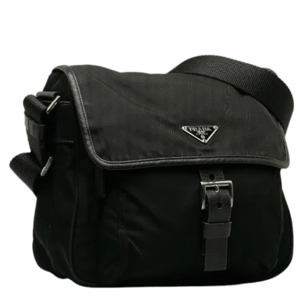 Prada Vintage Pre-owned Canvas crossbody-bags Black Dames