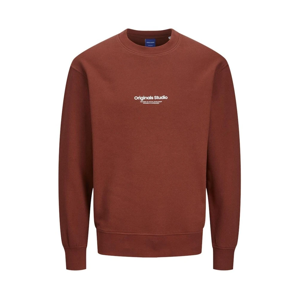 JACK & JONES ORIGINALS sweater JORVESTERBRO met printopdruk brandy brown