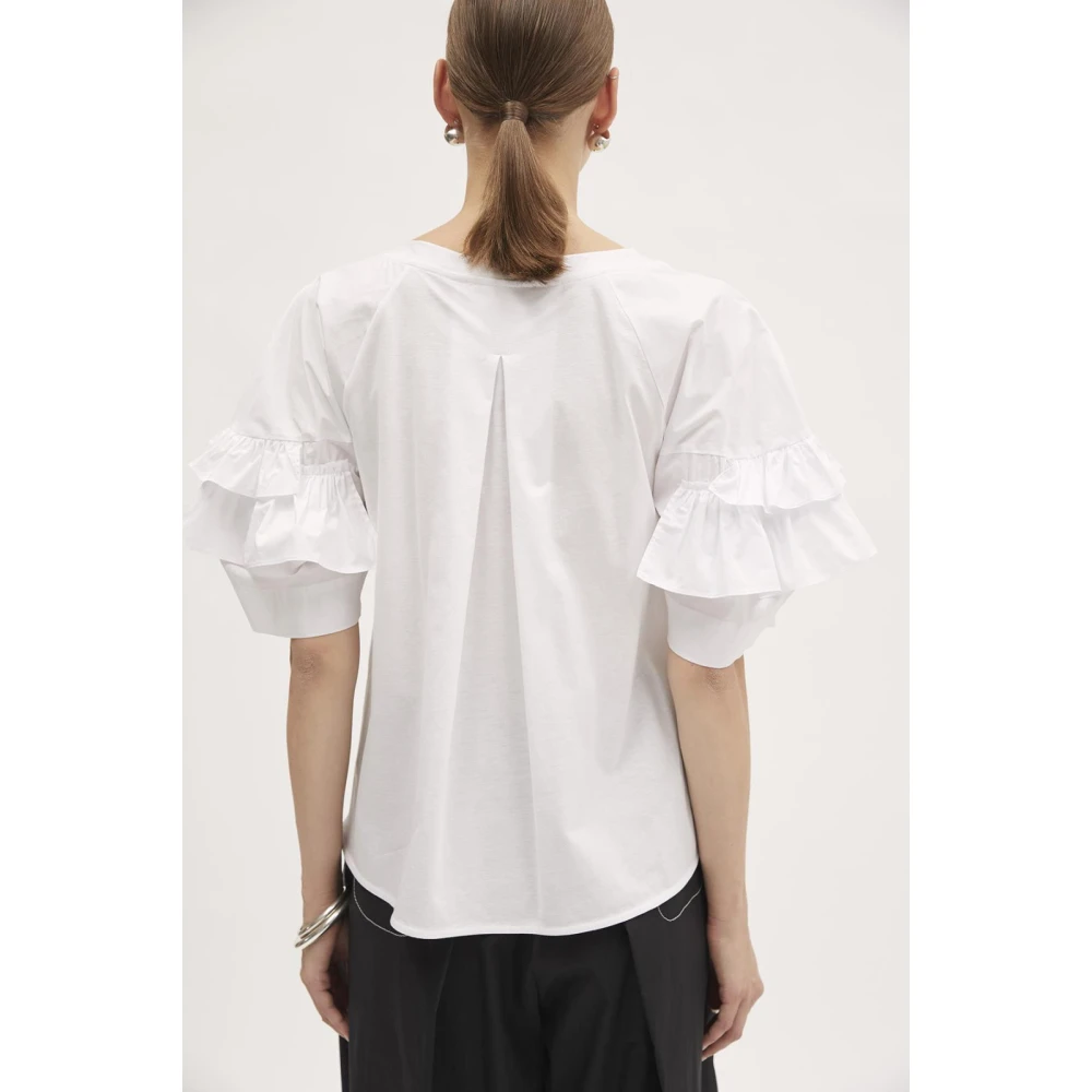 MeiMeiJ Casual Katoenen T-shirt White Dames