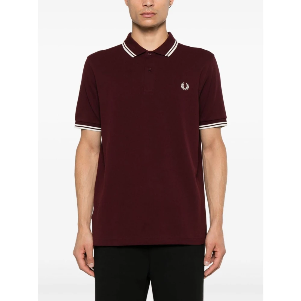 Comme des Garçons Bordeaux Polo Shirt met Logo Borduurwerk Red Heren