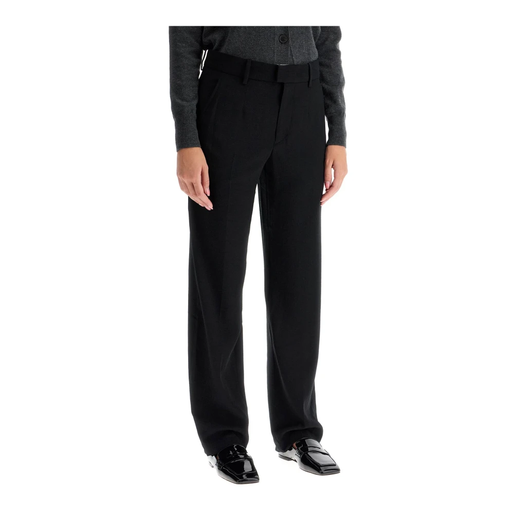 Isabel marant Redana Crêpe Broek Rechte Snit Black Dames