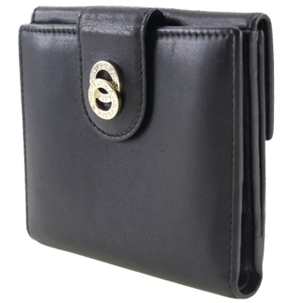 Bvlgari Vintage Pre-owned Leather wallets Black Dames